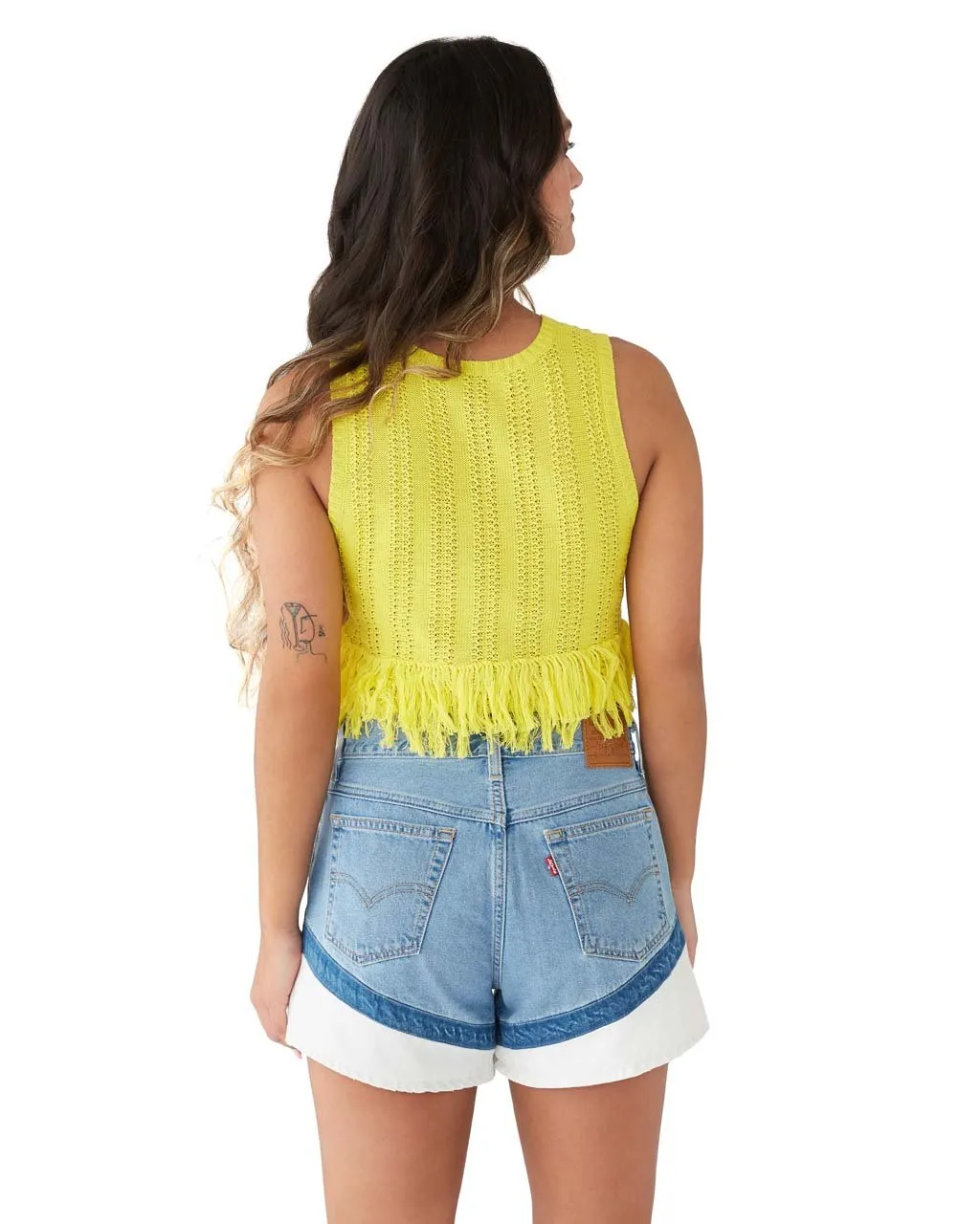 Lewis Fringe Shell - Yellow