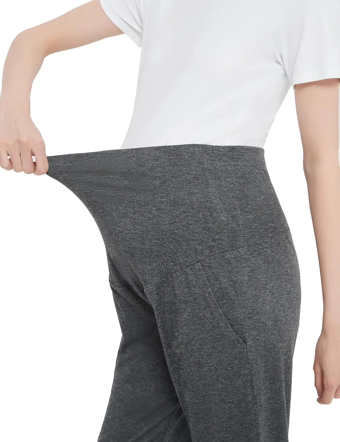 Maternity Shorts High Waisted Women Capri Pregnancy Soft Yoga Joggers Lounge Pants