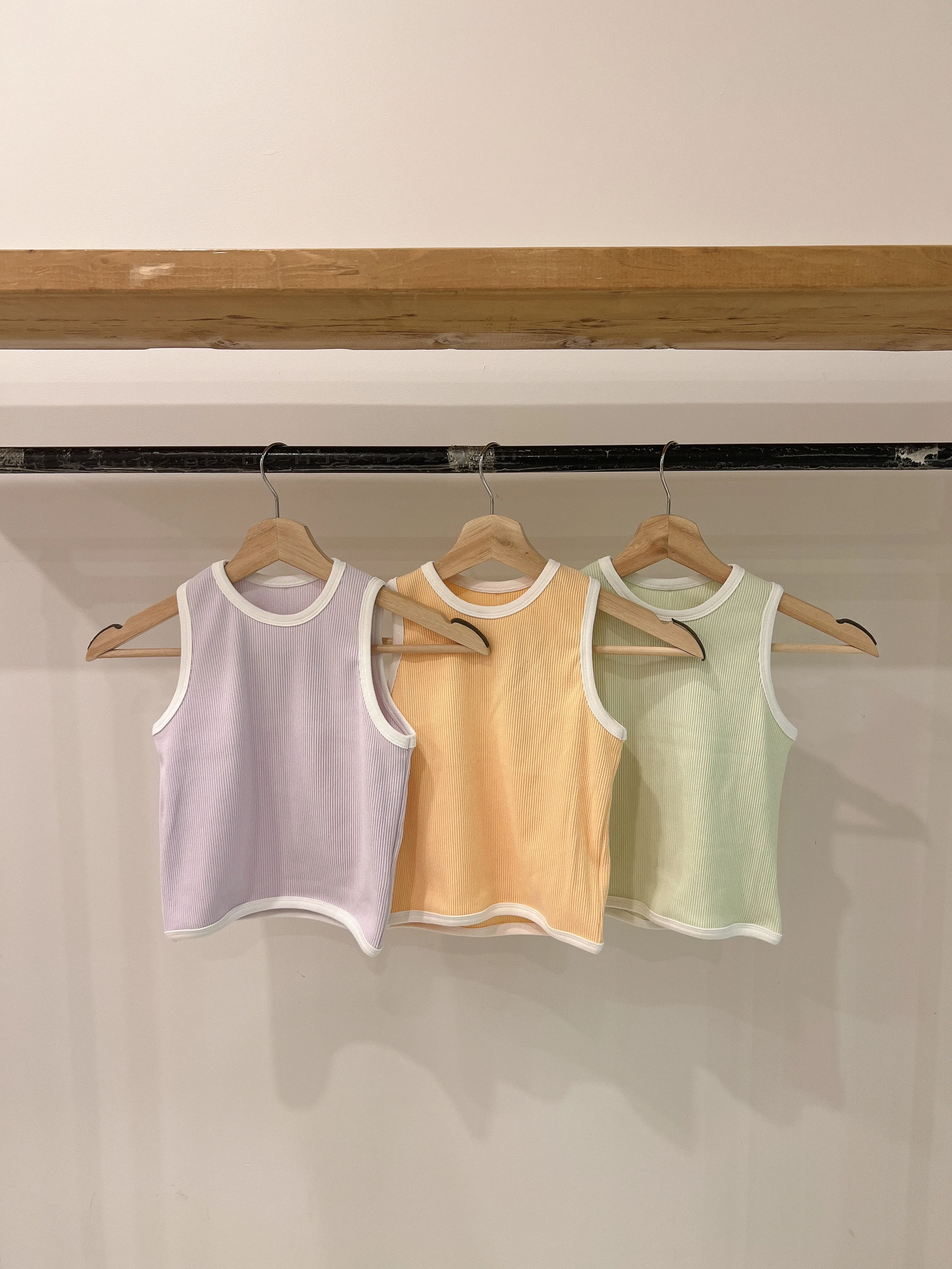 MELON Ribbed tank   cardi set