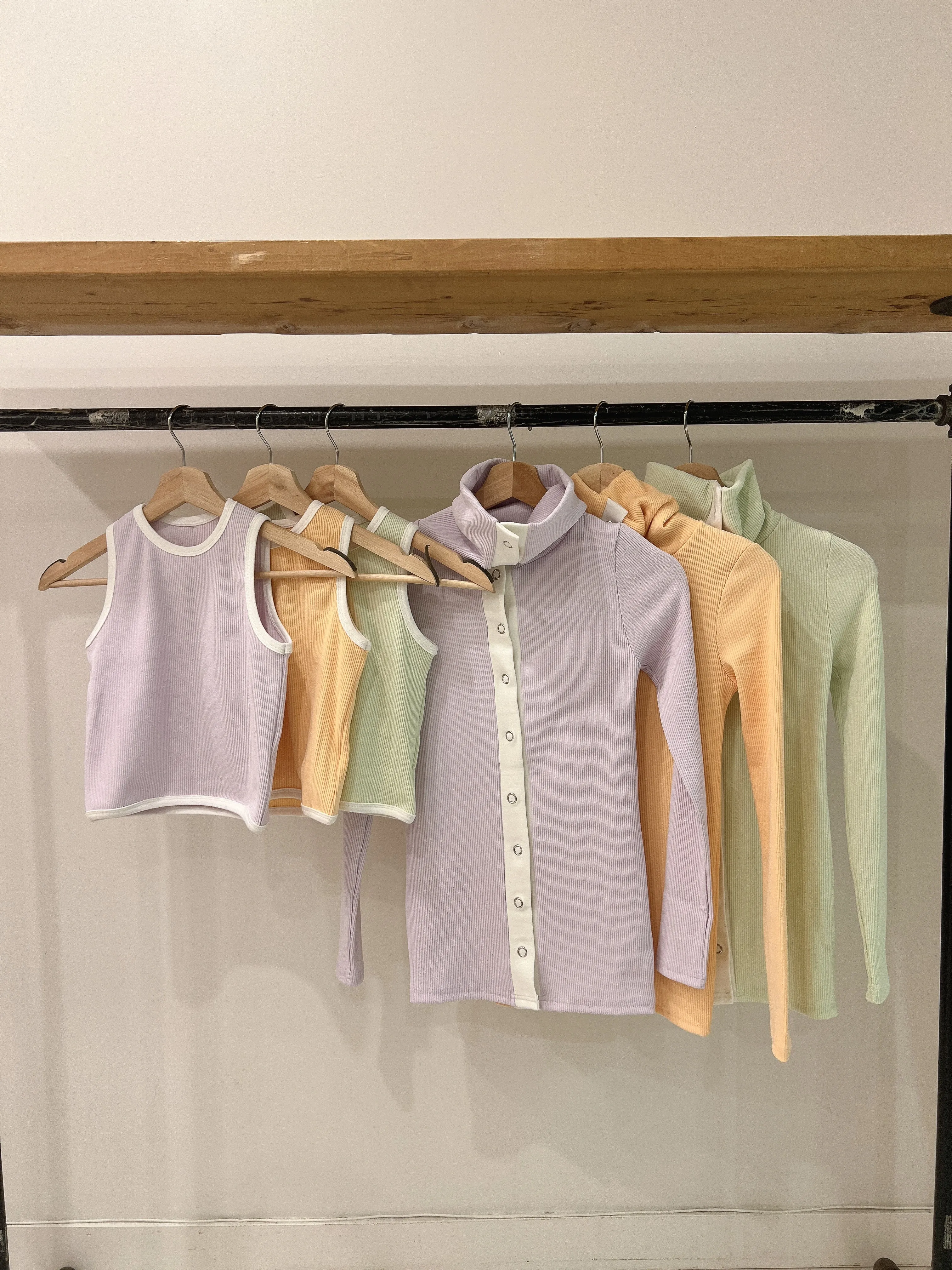 MELON Ribbed tank   cardi set
