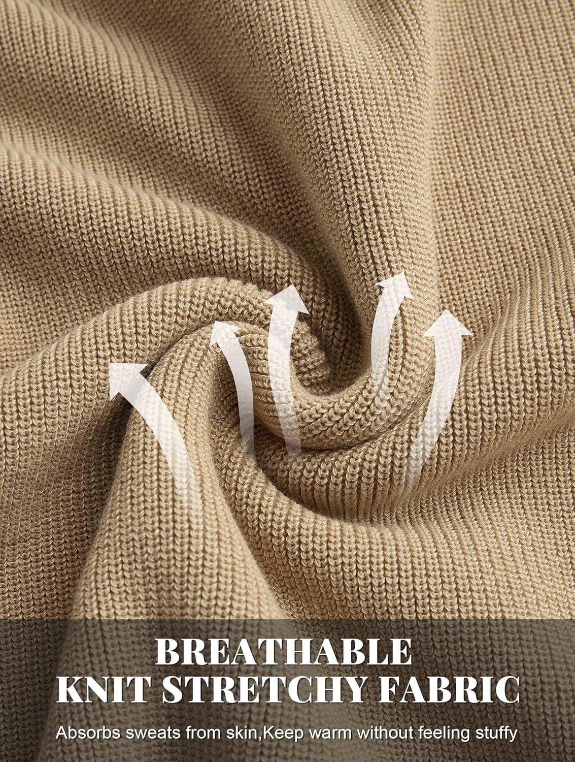 Men Henley Knit Sweater Long Sleeve Button Sweater Casual Pullover Lightweight Slim Fit Tops