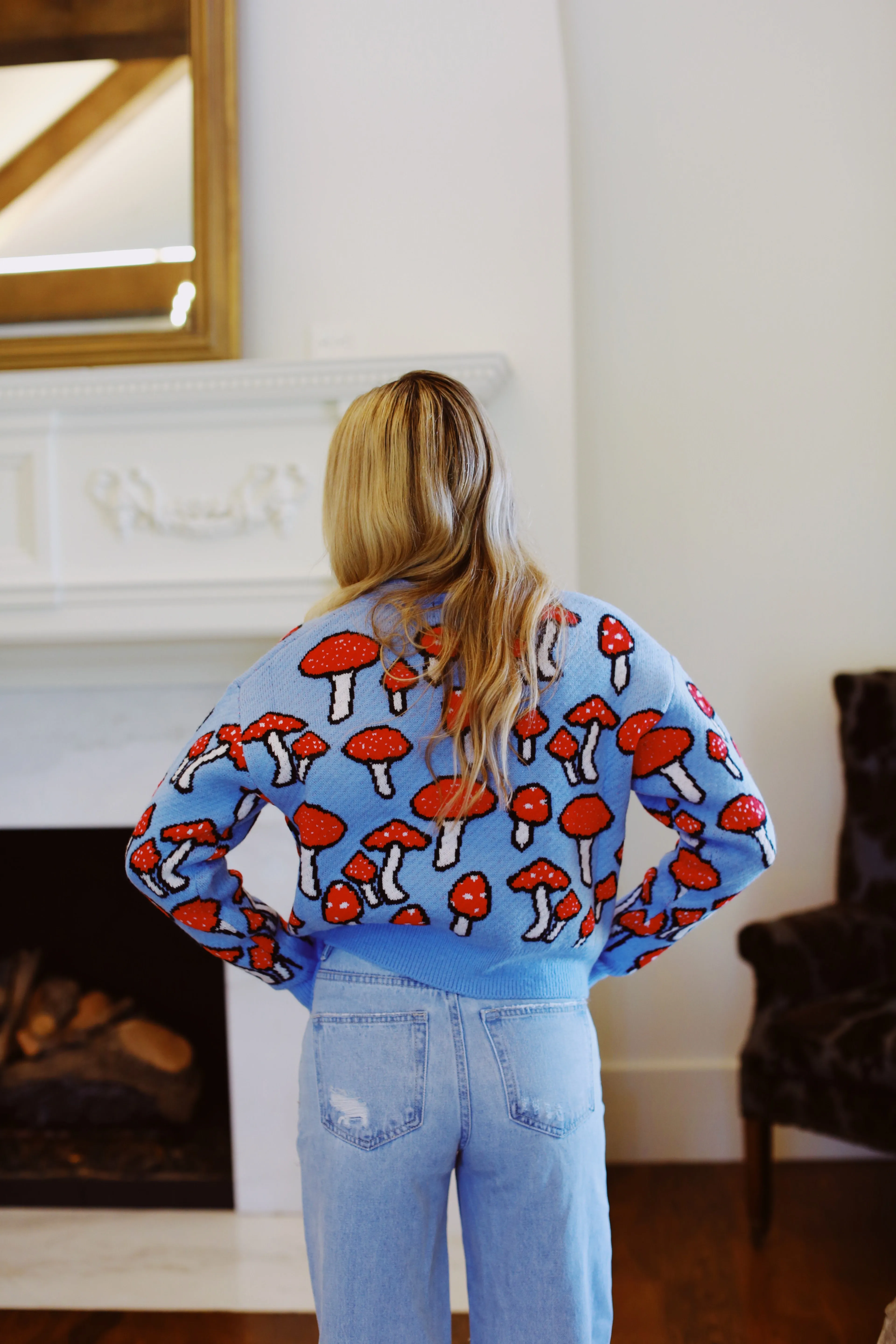 Mushroom Print Sweater