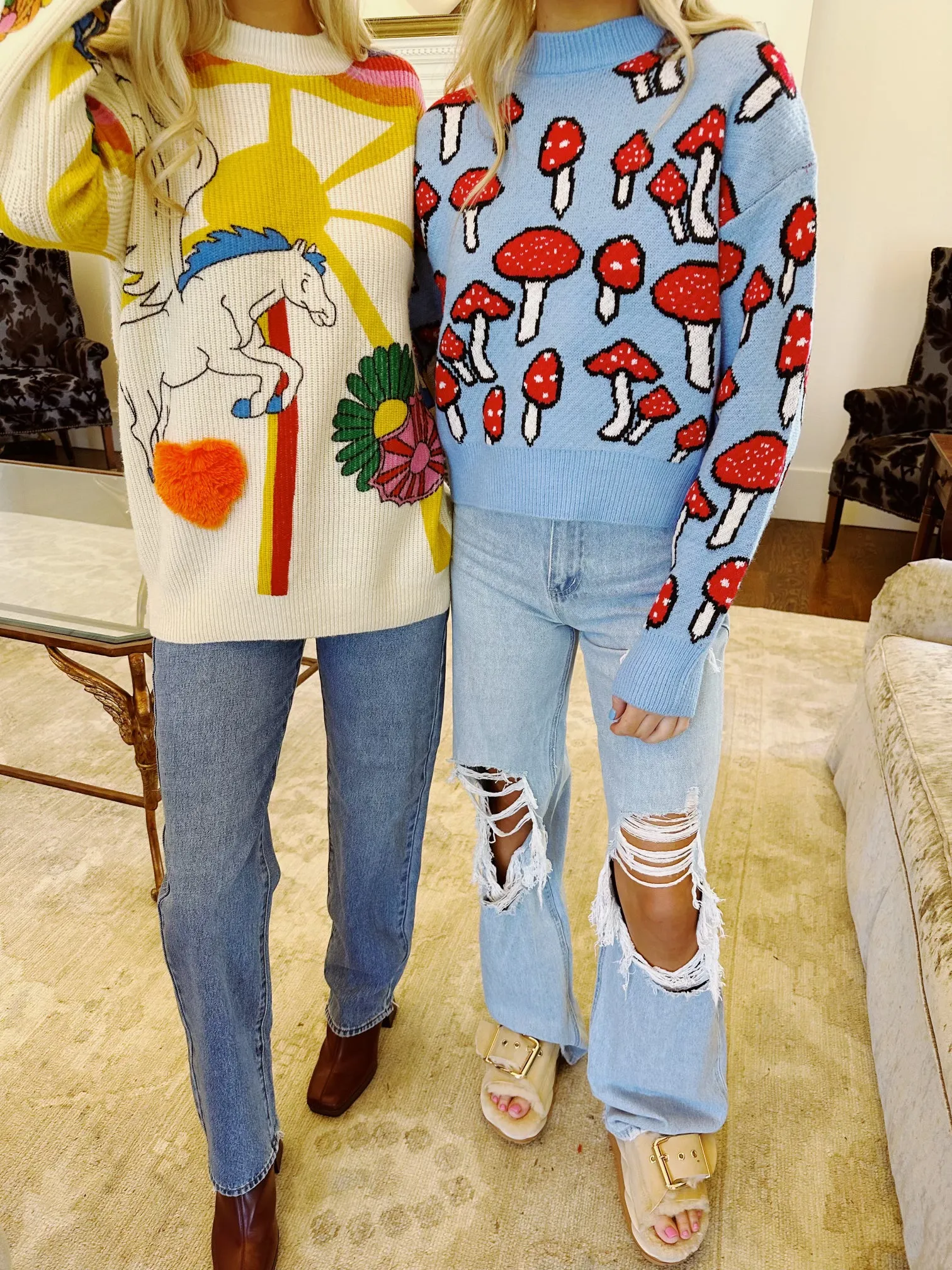 Mushroom Print Sweater