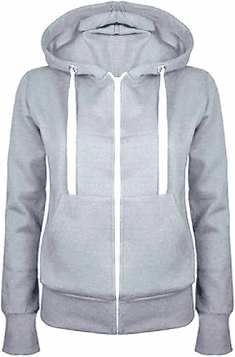 Mzkdieey Women's Basic Lightweight Zip-Up Hoodie Long Sleeve Drawstring Sweatshirt Oversized Loose Thin Jacket with Pocket