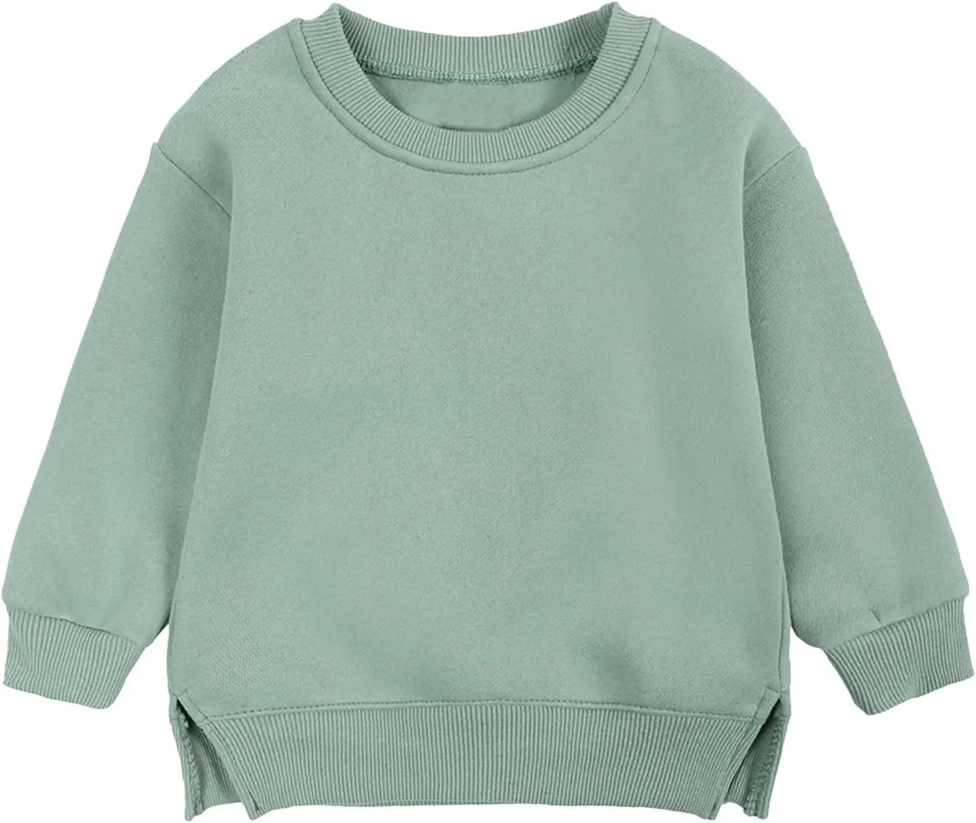 Newborn Infant Baby Boys Girls Cotton Pullover Sweatshirt Toddler Solid Color Crewneck Blouse Shirt Tops Kids Warm Clothes