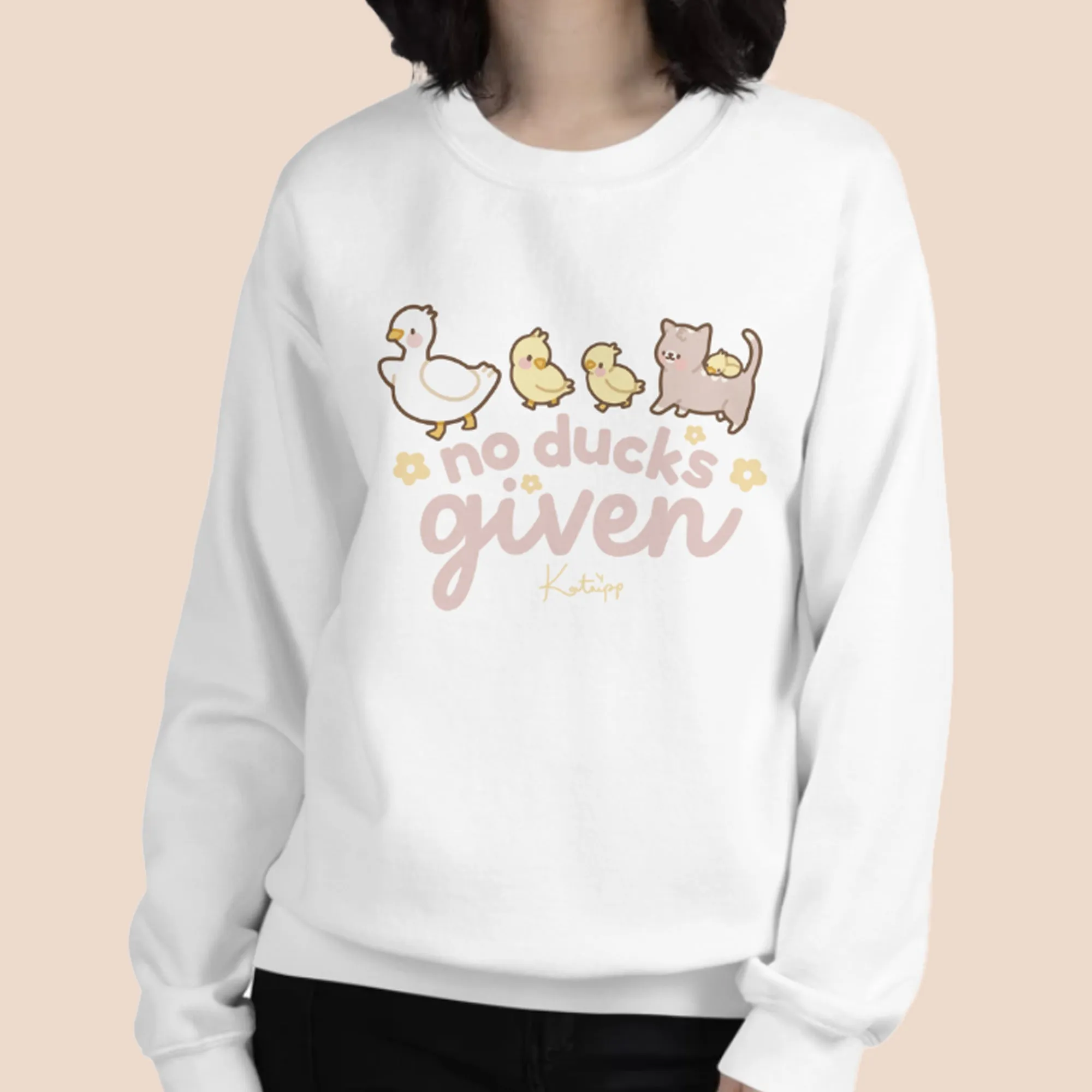 No Ducks Given Kawaii Spring Sweatshirt | Funny Pun Sweater | Cute & Cozy Seasonal Apparel