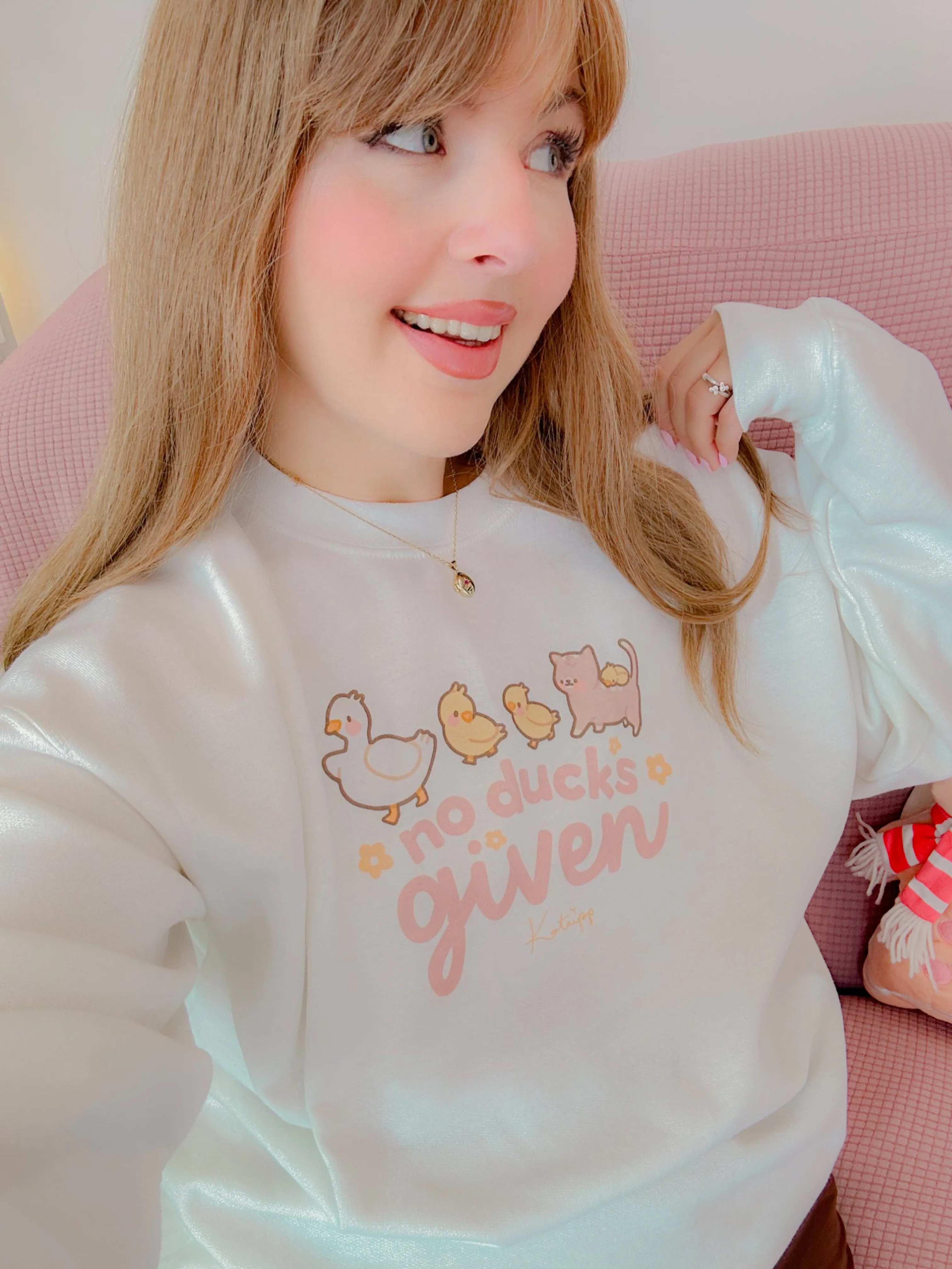 No Ducks Given Kawaii Spring Sweatshirt | Funny Pun Sweater | Cute & Cozy Seasonal Apparel