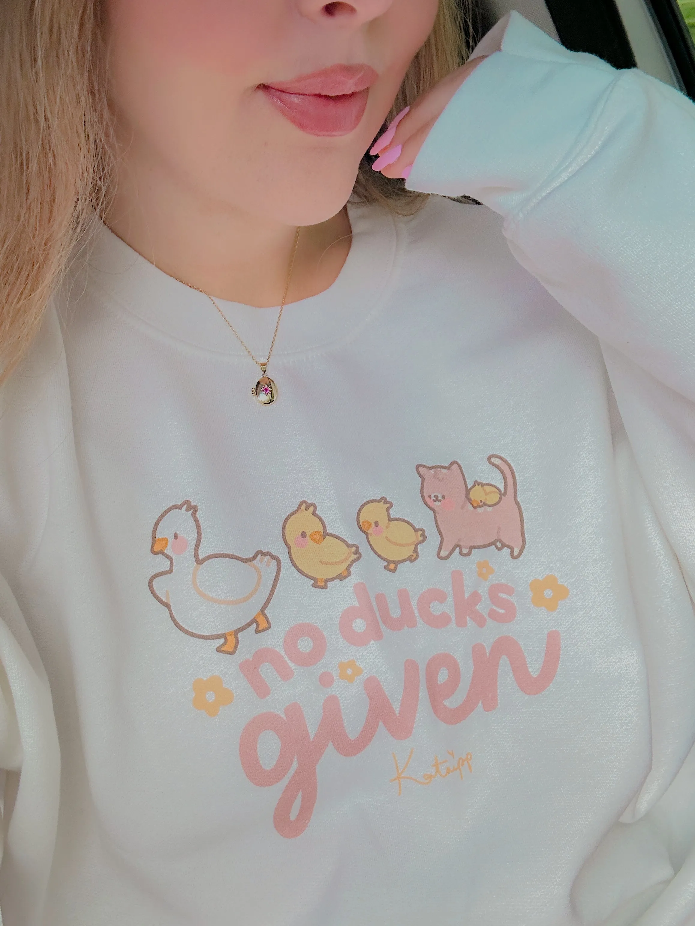 No Ducks Given Kawaii Spring Sweatshirt | Funny Pun Sweater | Cute & Cozy Seasonal Apparel