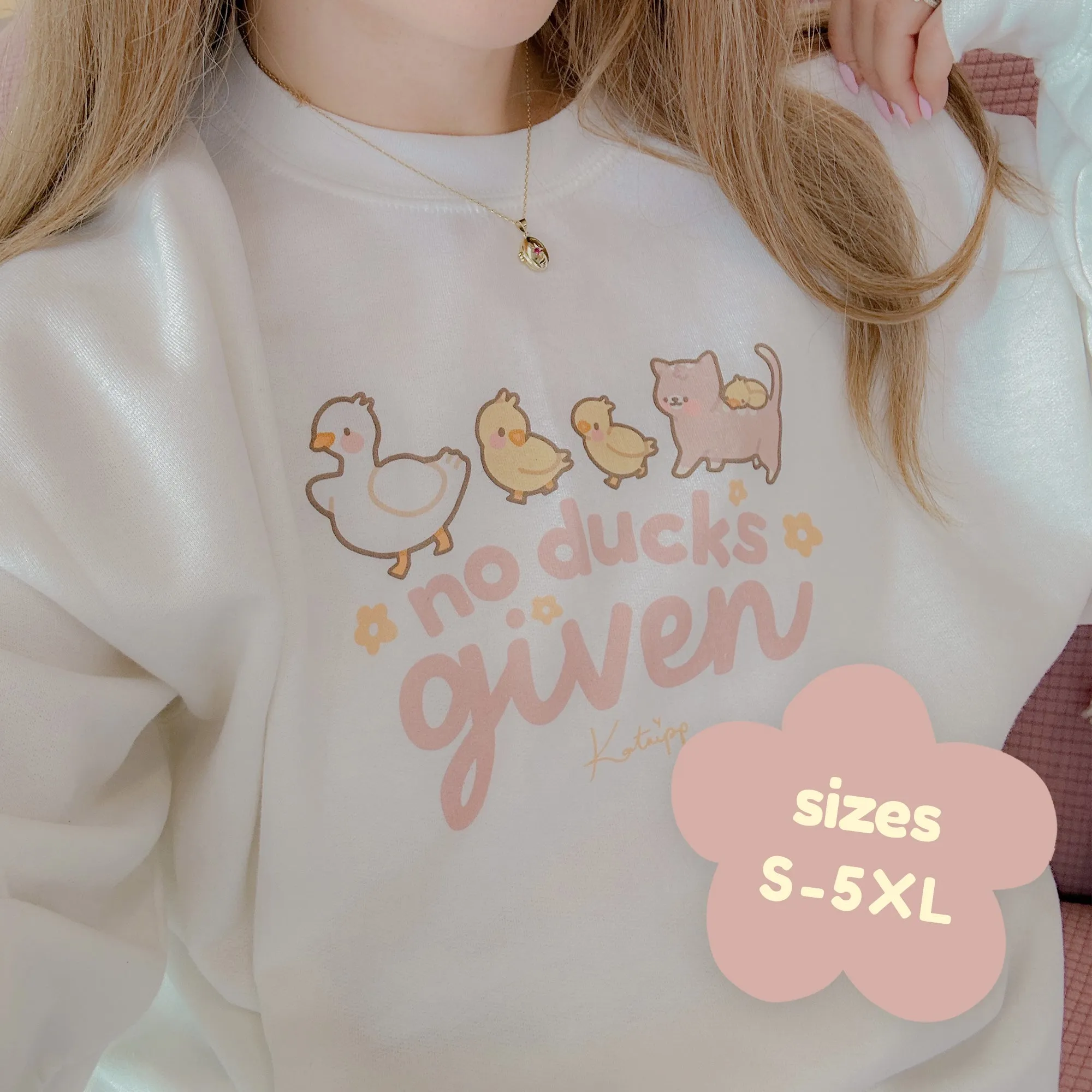 No Ducks Given Kawaii Spring Sweatshirt | Funny Pun Sweater | Cute & Cozy Seasonal Apparel