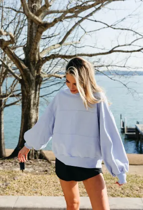 On The Go Oversized Sweatshirt - Lt Blue
