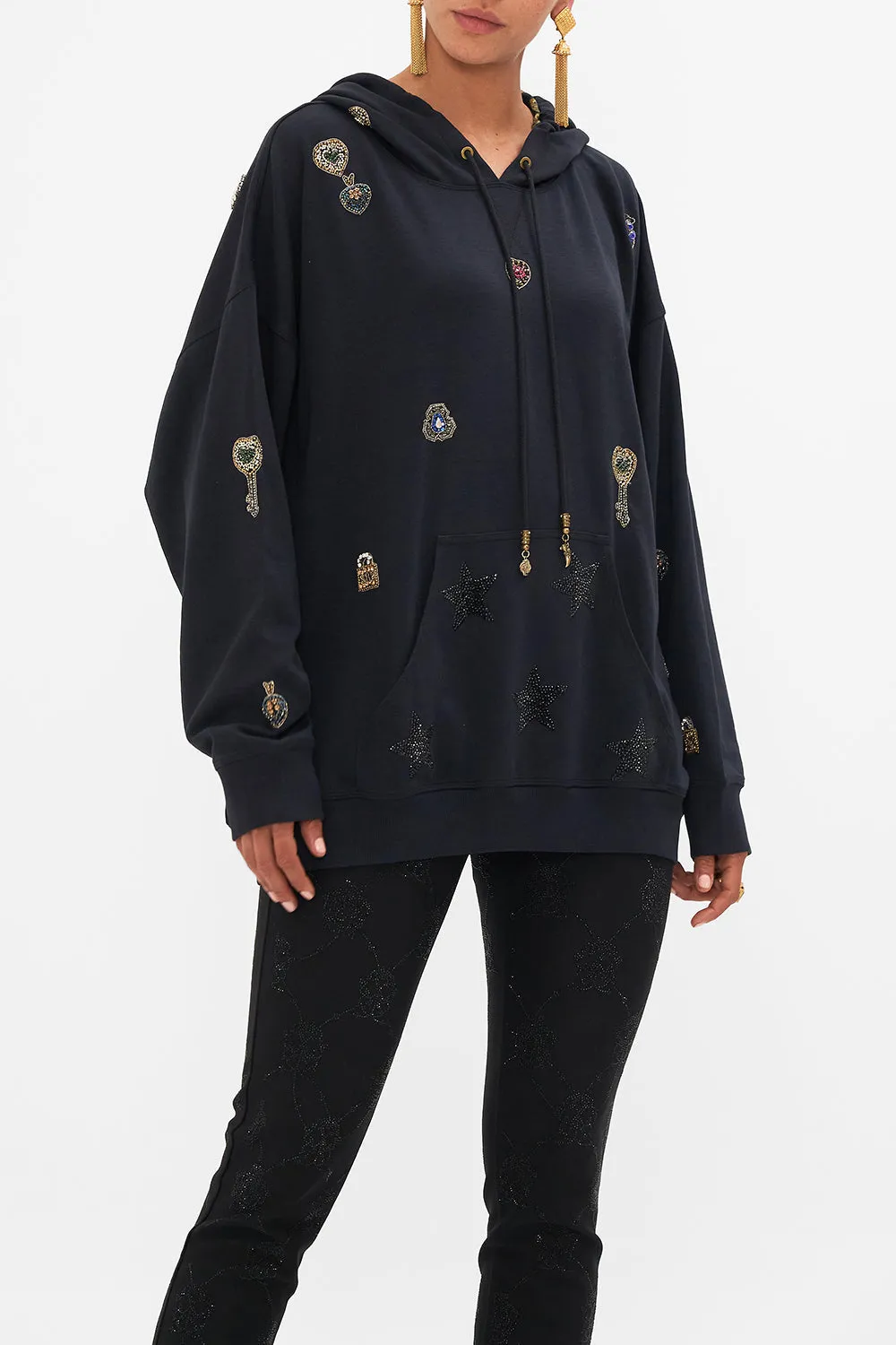 OVERSIZED EMBELLISHED BOYFRIEND HOODIE AMSTERGLAM