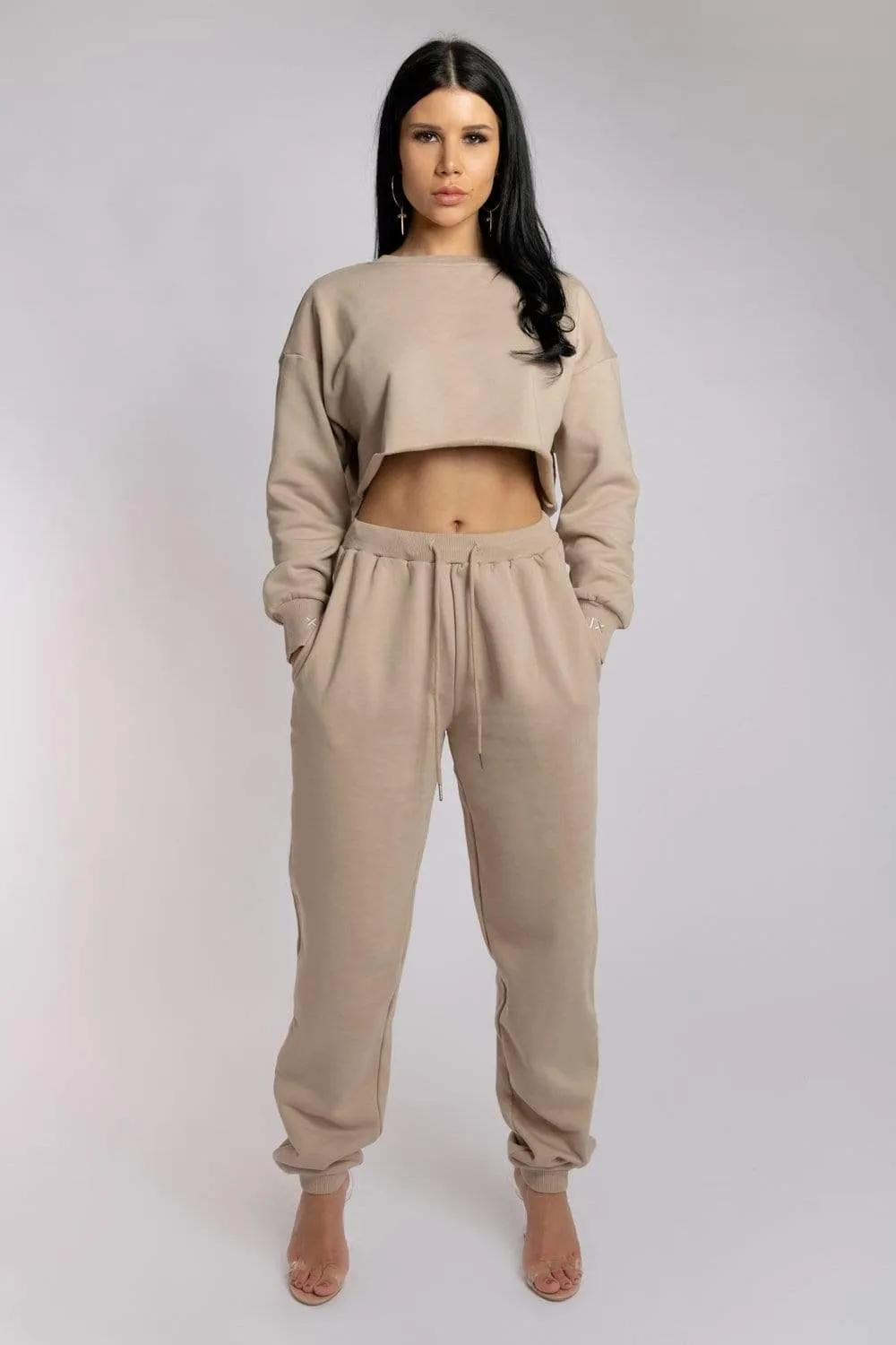 Oversized Jogger Bottoms - Fawn