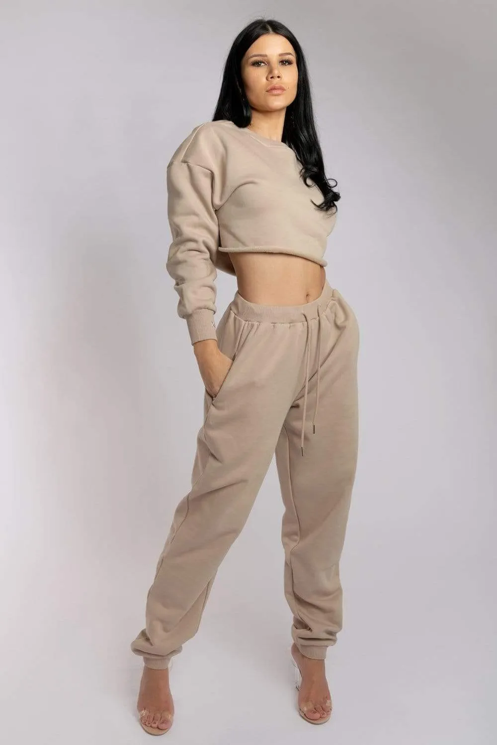 Oversized Jogger Bottoms - Fawn