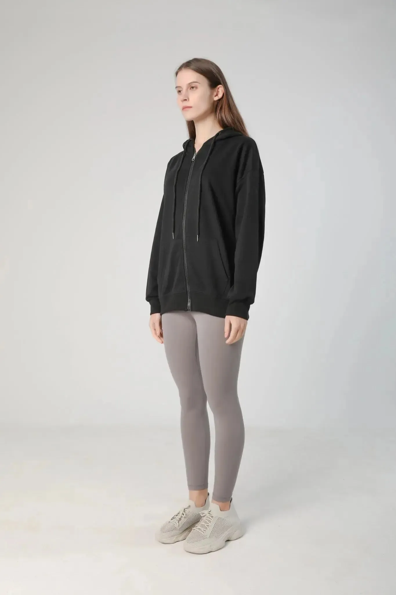 Oversized Zip Hoodie in French Terry