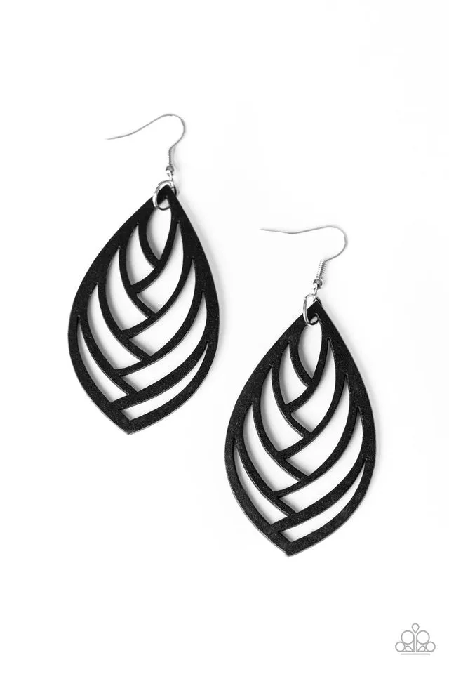 Paparazzi Earring ~ Out of the Woodwork - Black