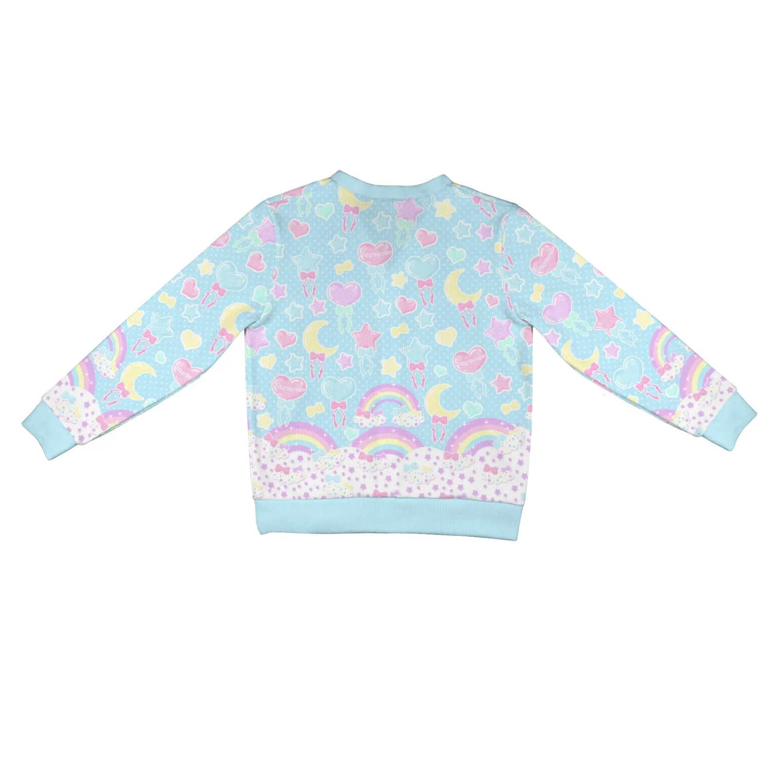 Pastel Party Women's Ribbed Button Up Cardigan (Blue)