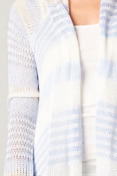 Pastel Striped Waterfall Cardigan
