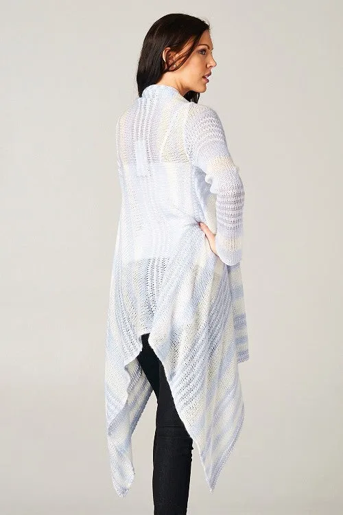 Pastel Striped Waterfall Cardigan