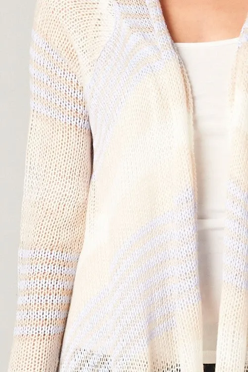Pastel Striped Waterfall Cardigan