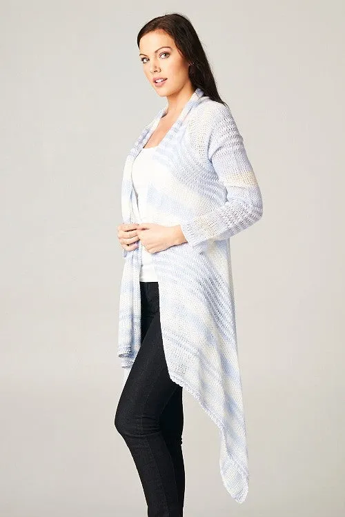 Pastel Striped Waterfall Cardigan