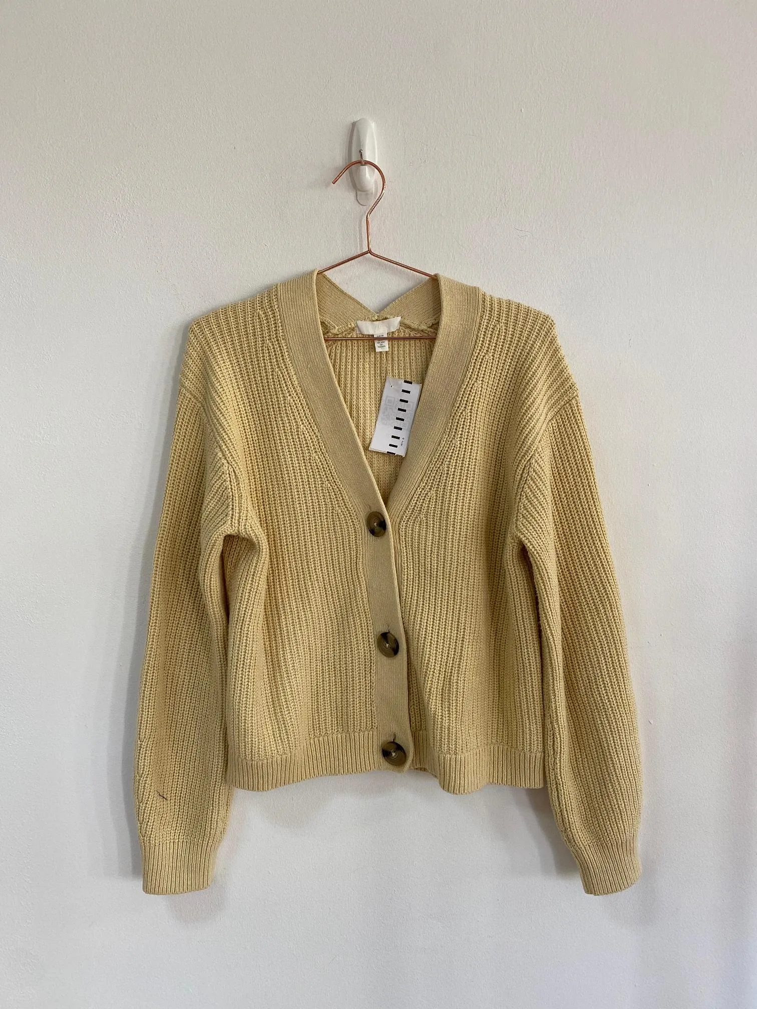 Pastel Yellow Knit Cardigan, H&M, Size Xs, 6, 8, 10