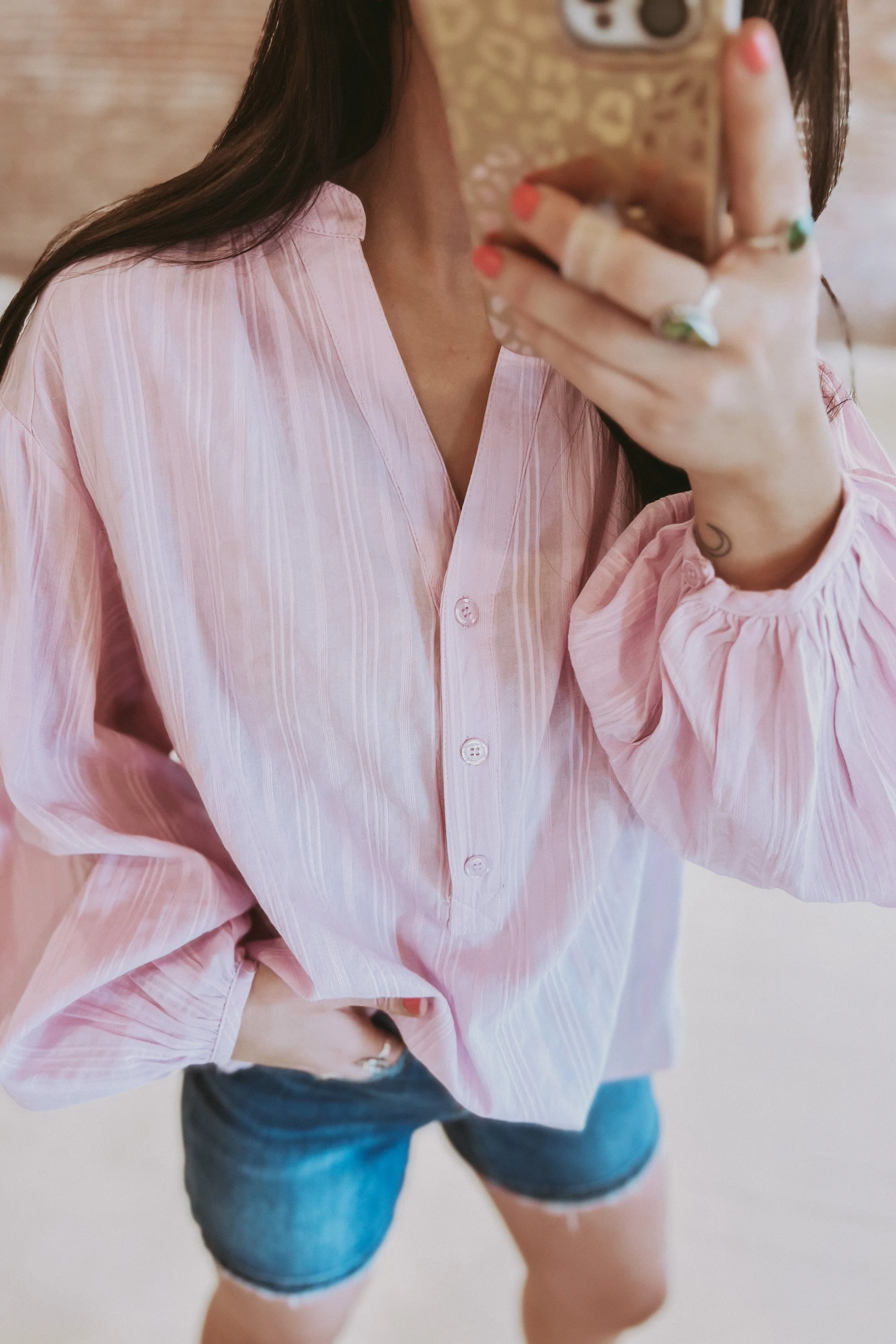 Pinstripe Cotton Blouse