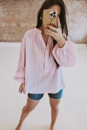 Pinstripe Cotton Blouse