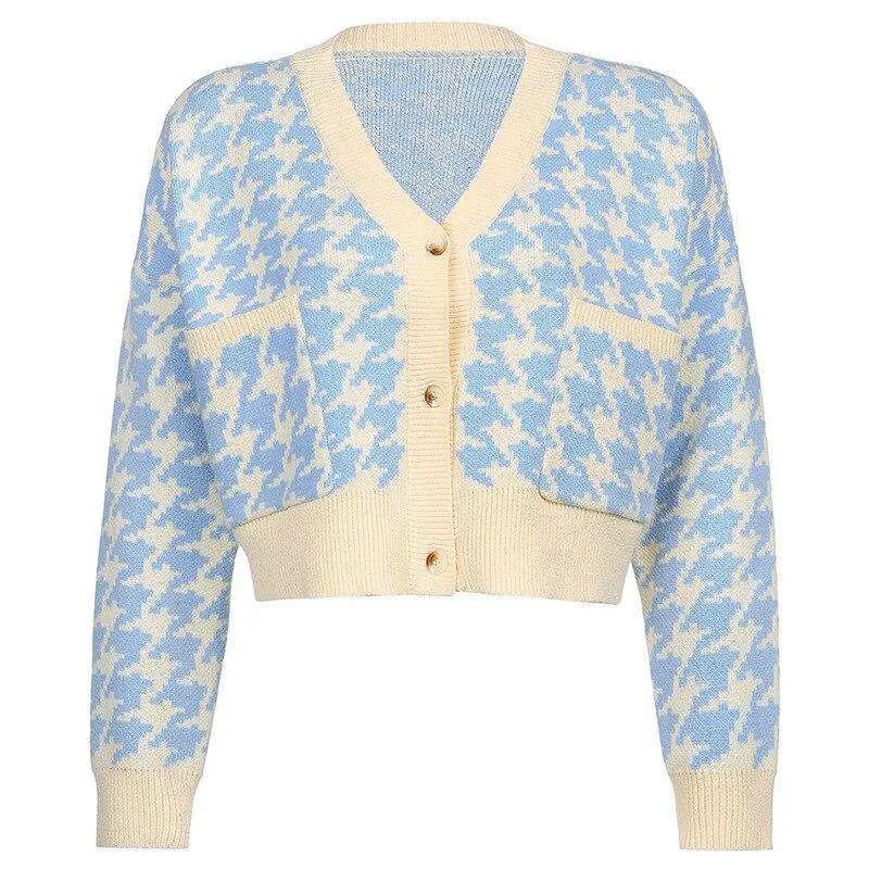 Plaid Print Cardigan