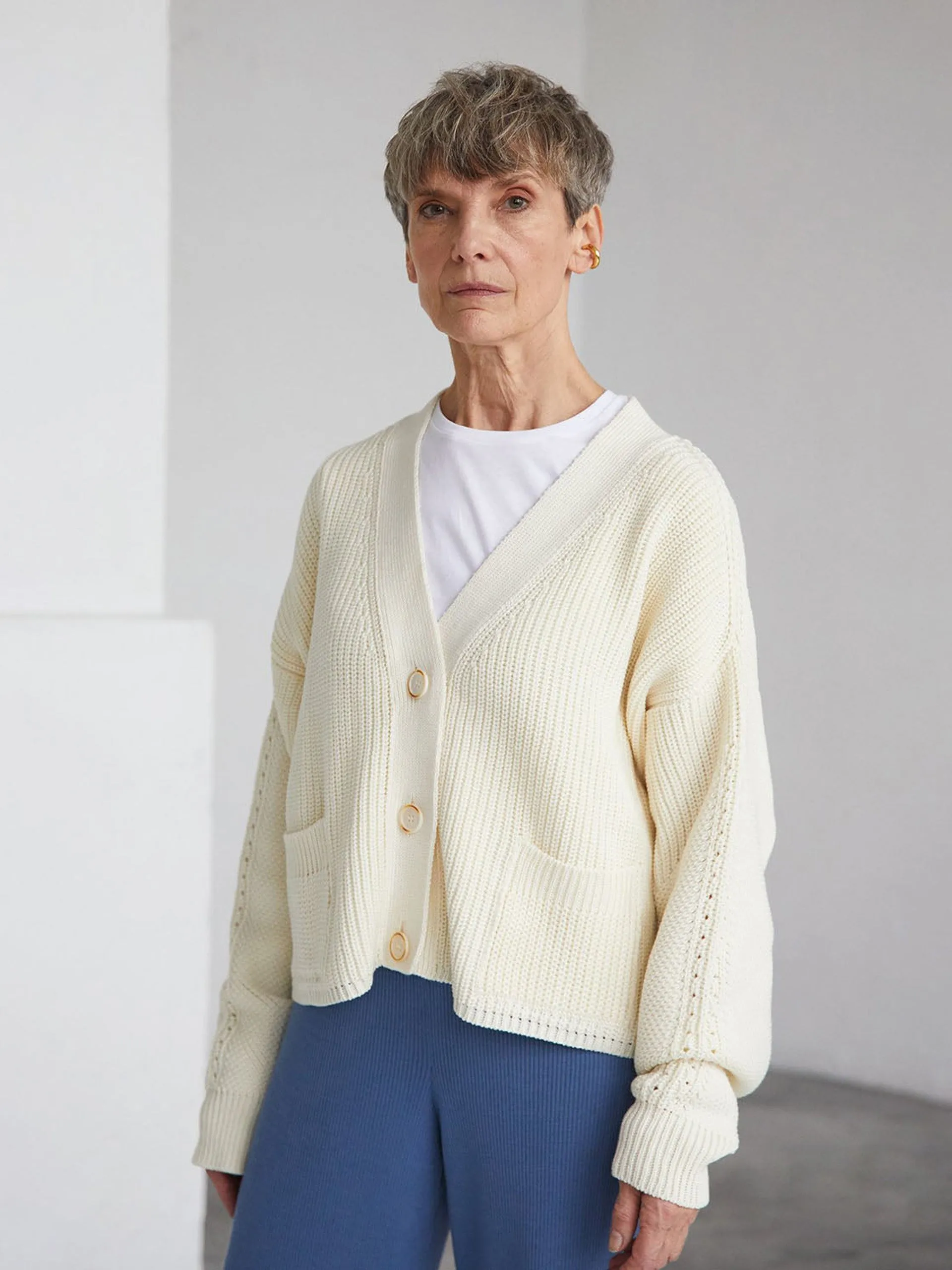 Preila sea salt merino wool cardigan