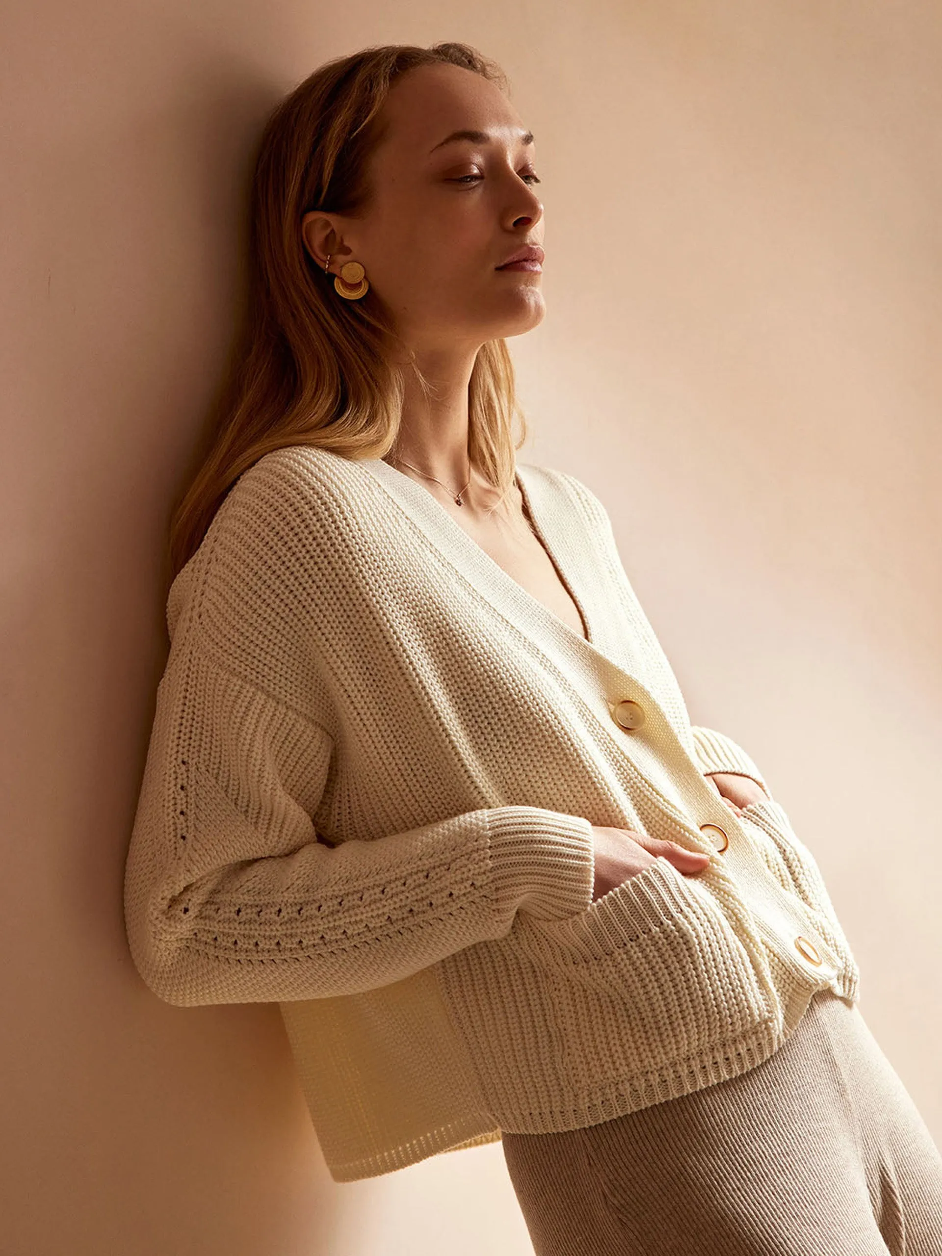 Preila sea salt merino wool cardigan