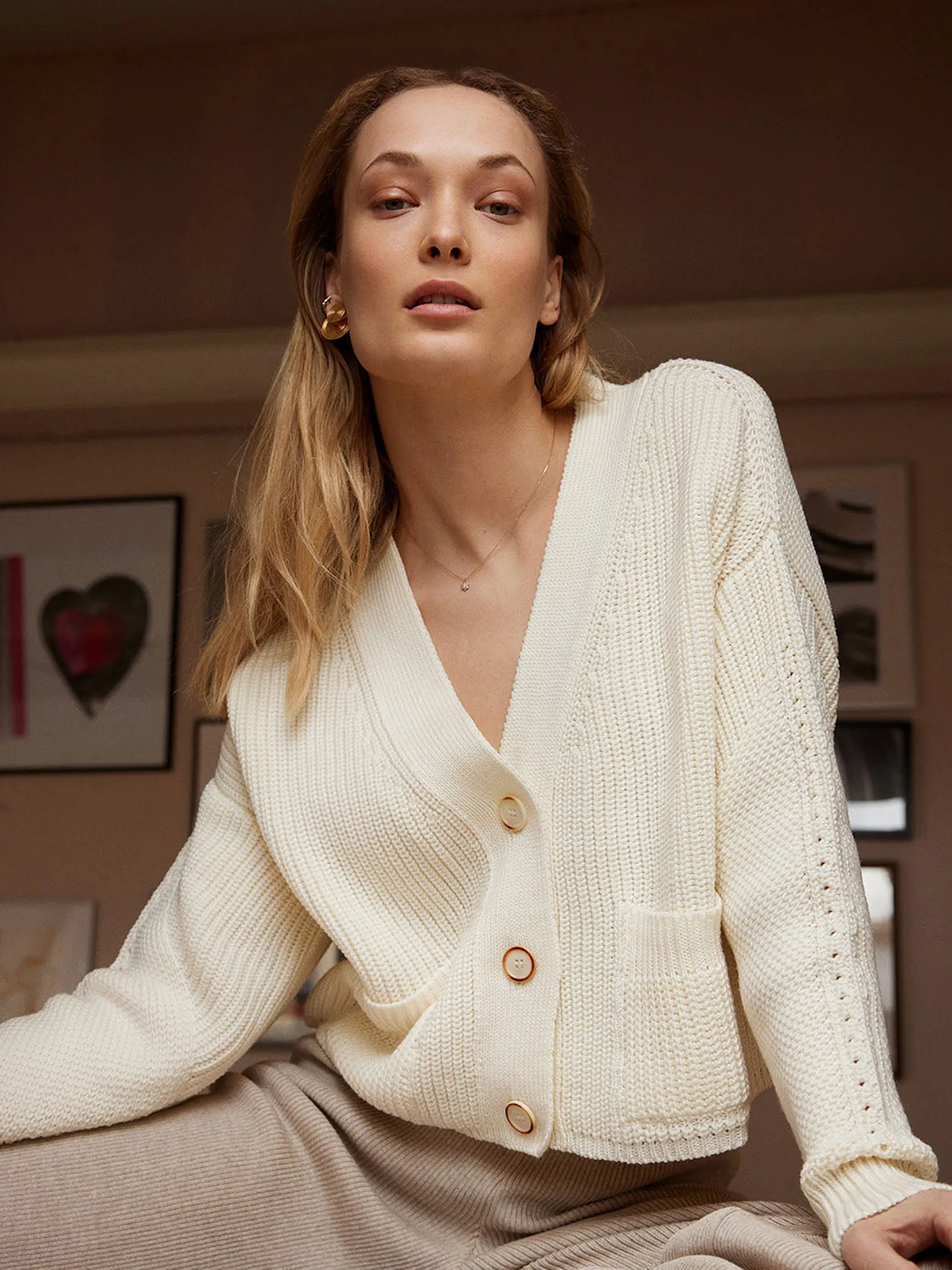 Preila sea salt merino wool cardigan