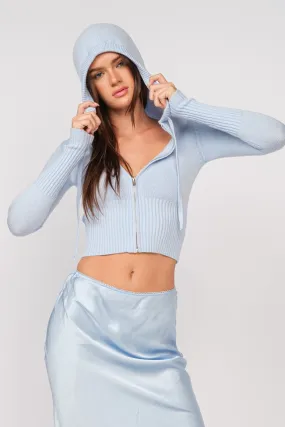 Reagan Blue Knit Crop Top