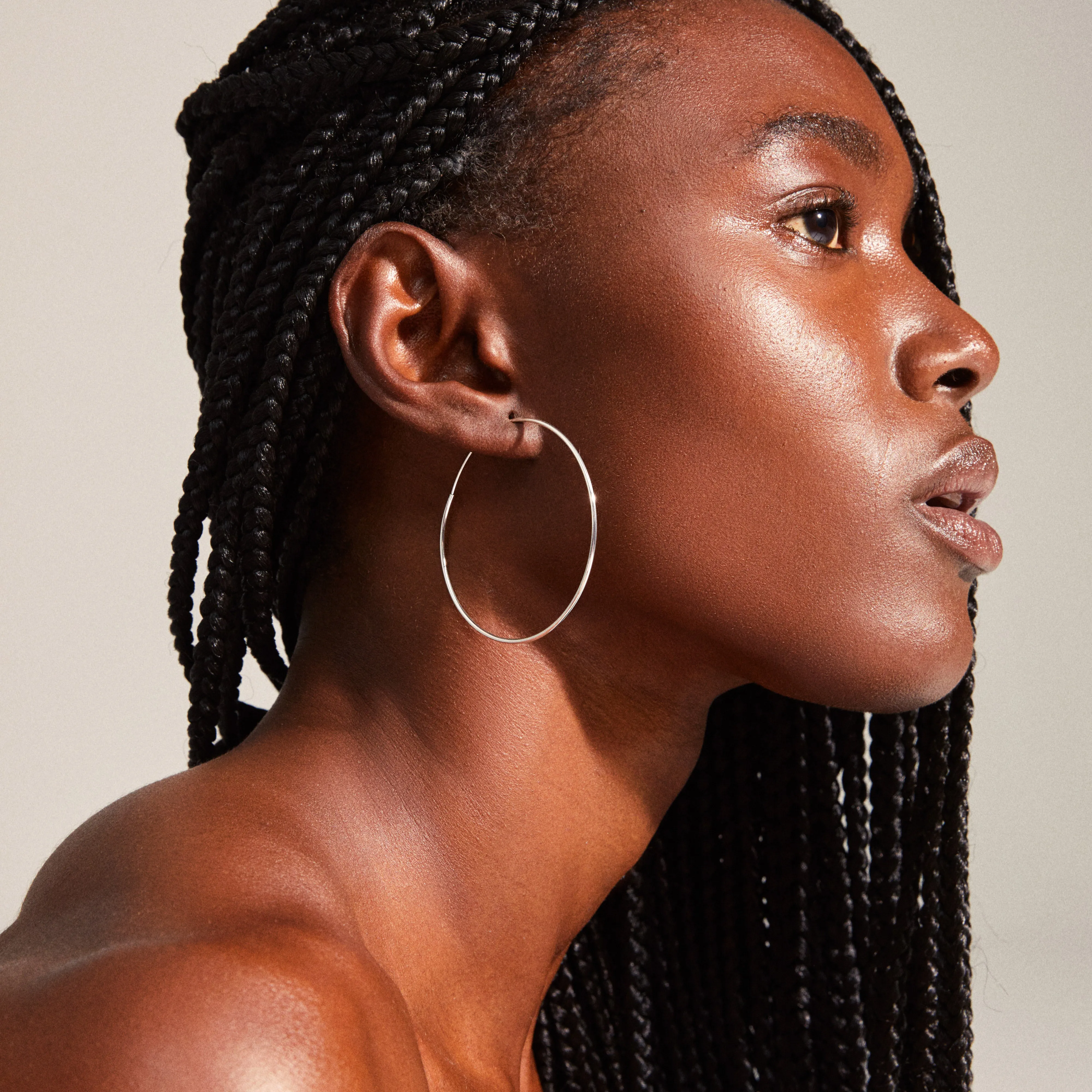 SANNE X-large hoop earrings silver-plated