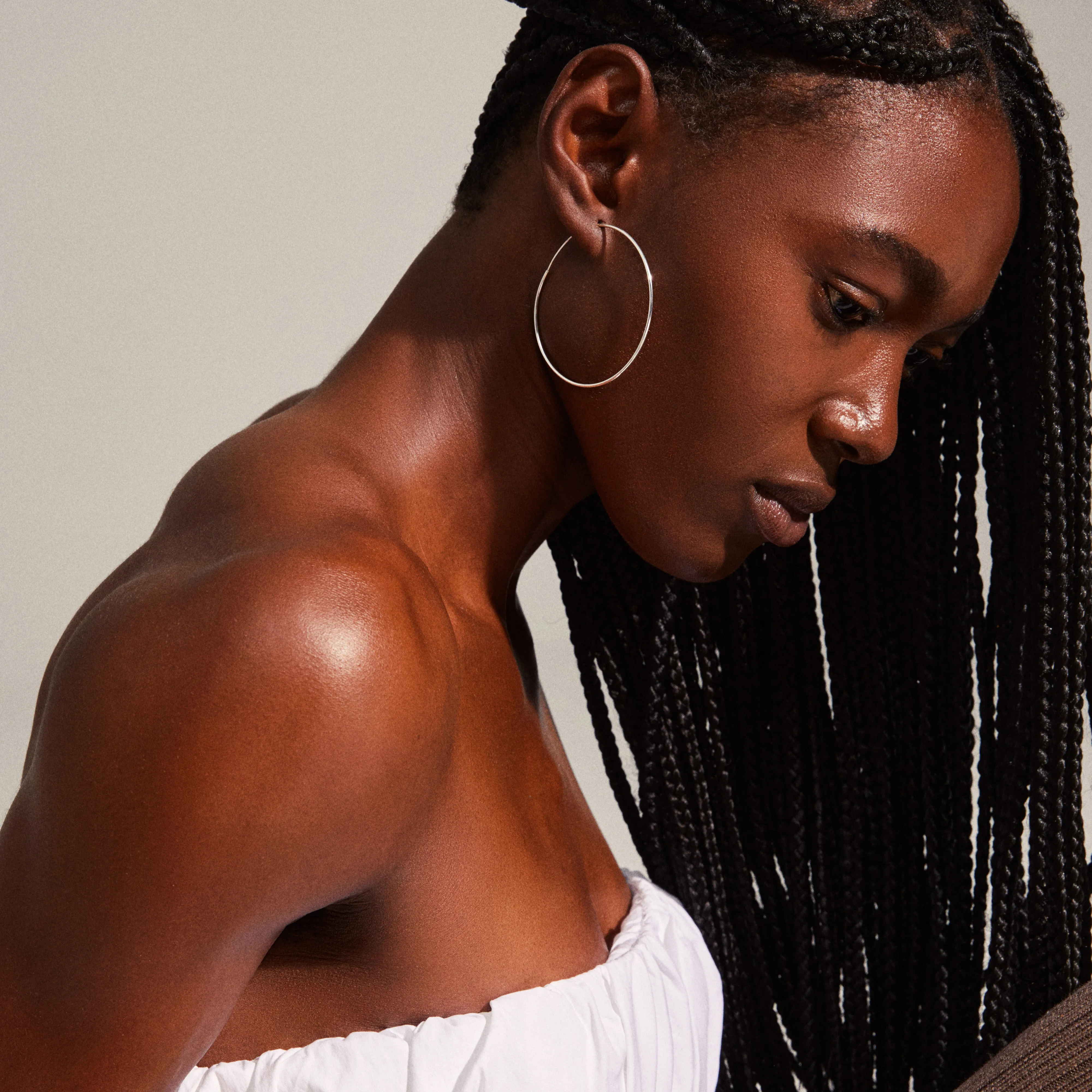 SANNE X-large hoop earrings silver-plated
