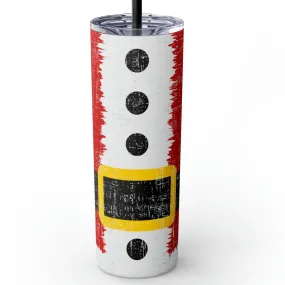Santa's Coat and Belt 20oz Skinny Tumbler with Straw: Festive Sipper