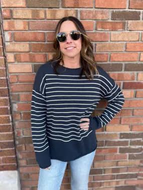 Scoop Neck Striped Sweater