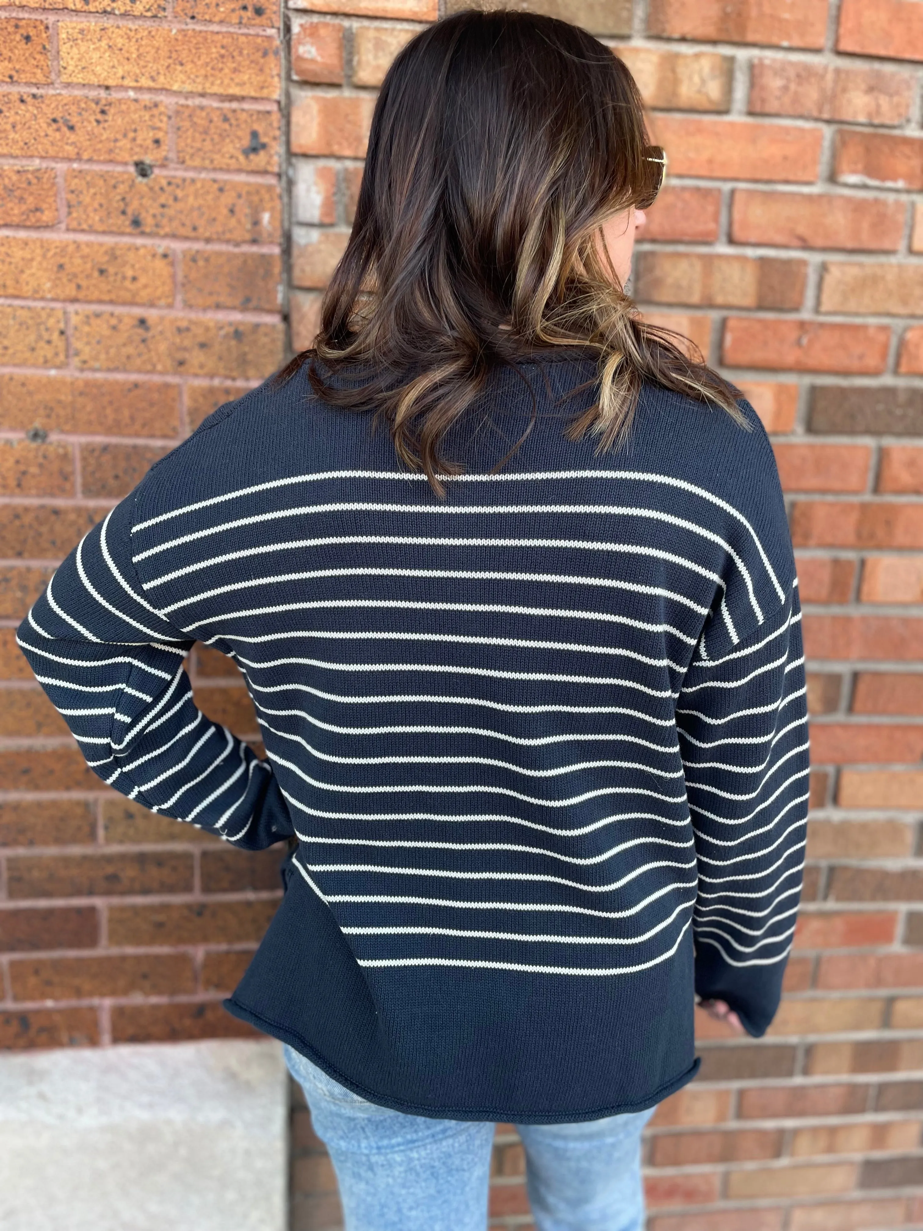 Scoop Neck Striped Sweater