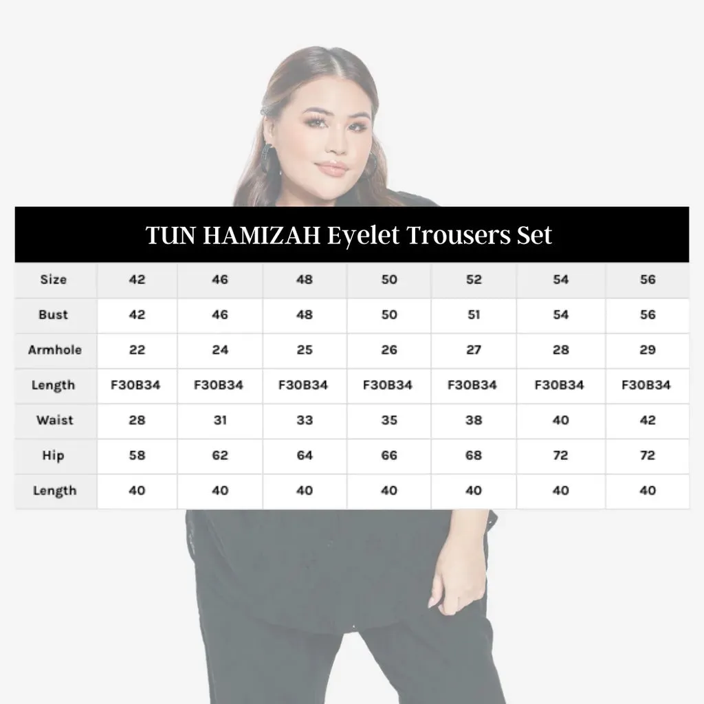 Setelan Tun Hamizah Eyelet Trousers Set