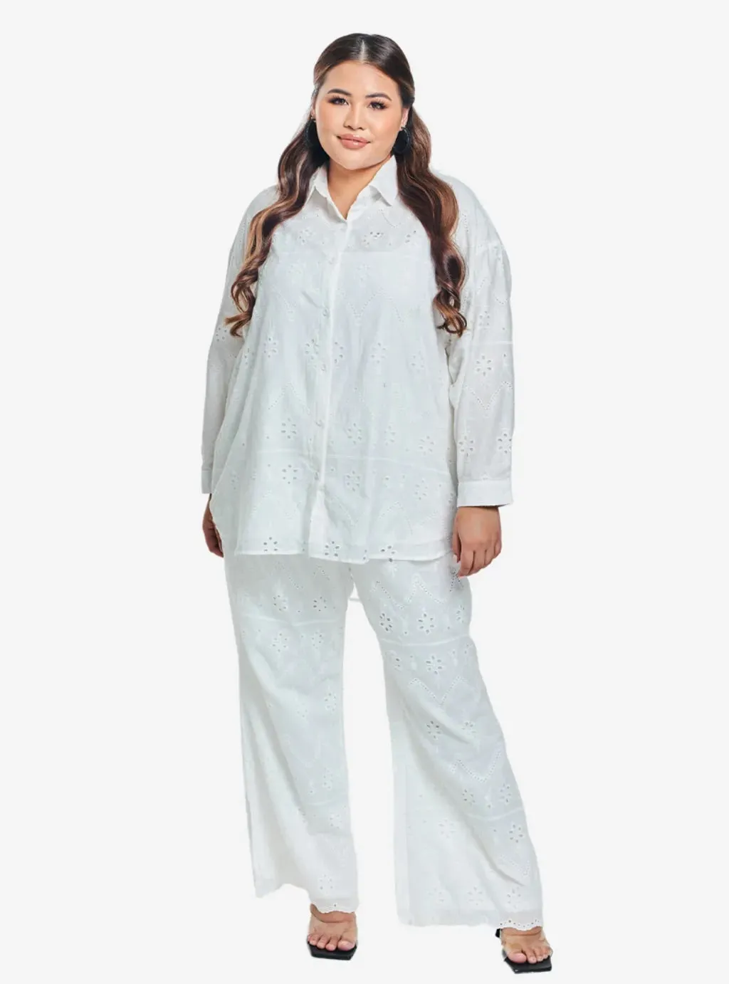 Setelan Tun Hamizah Eyelet Trousers Set