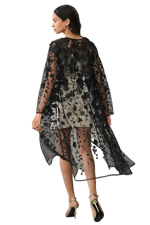 Sheer Floral Duster