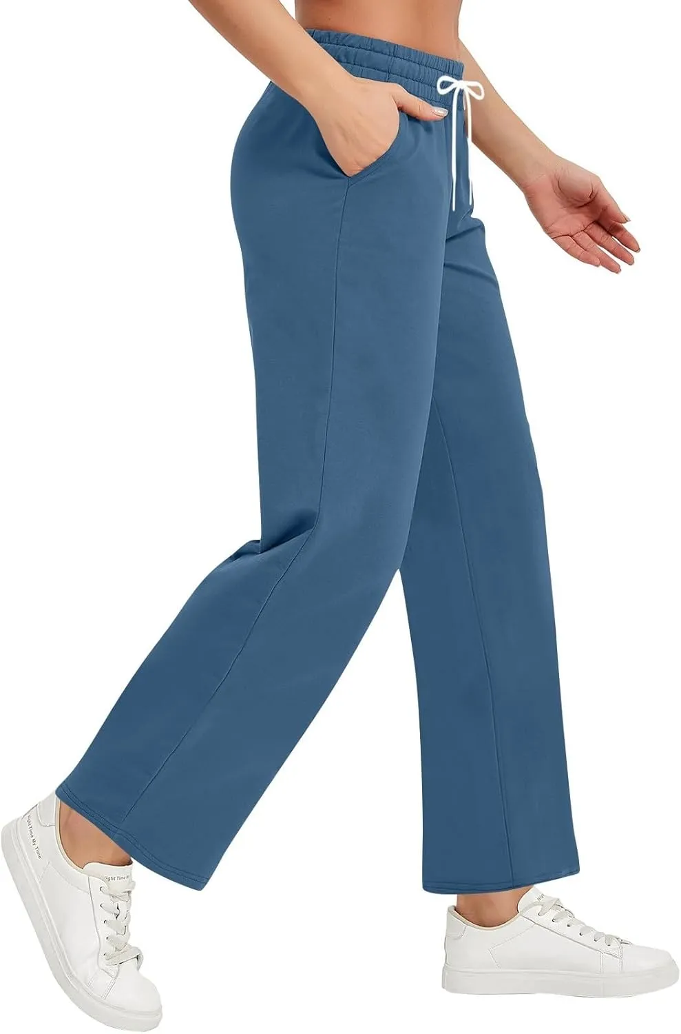 Soft Pajama Pants for Women, Wide Leg Comfy Casual Lounge Baggy Sweatpants Drawstring Workout Pants Pockets