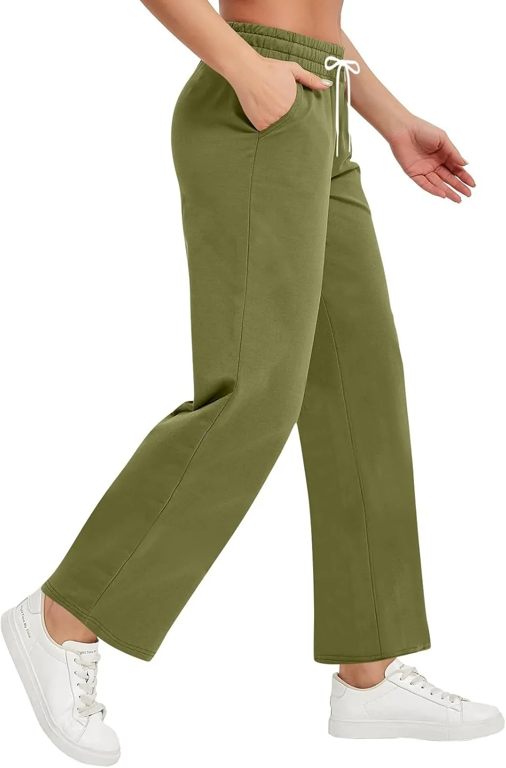Soft Pajama Pants for Women, Wide Leg Comfy Casual Lounge Baggy Sweatpants Drawstring Workout Pants Pockets