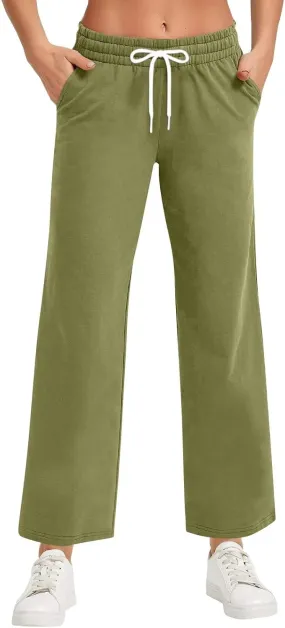 Soft Pajama Pants for Women, Wide Leg Comfy Casual Lounge Baggy Sweatpants Drawstring Workout Pants Pockets