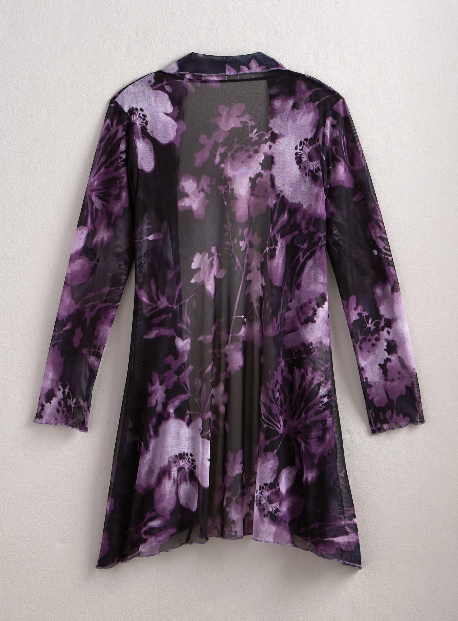 Solar Print Purple Mesh Cardigan