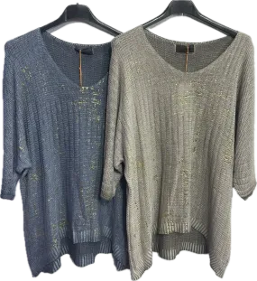 Splatter Gold Foil Lightweight Sweater