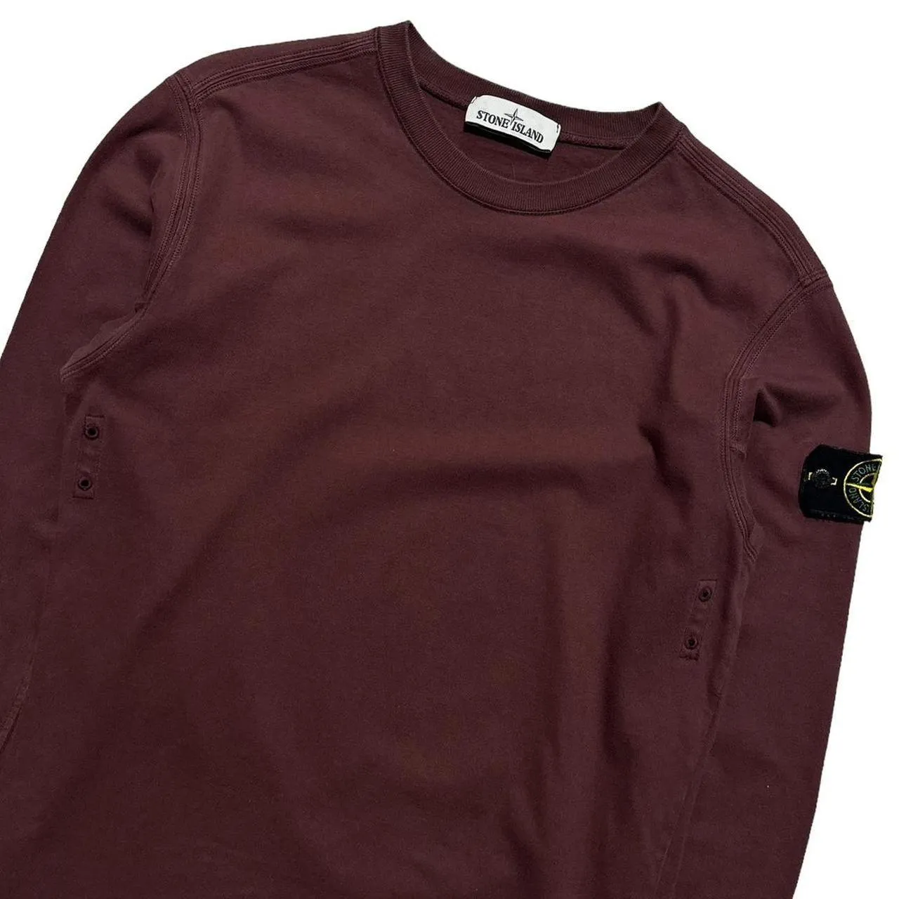 Stone Island Burgundy Thin Pullover Crewneck