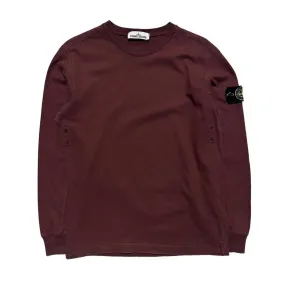 Stone Island Burgundy Thin Pullover Crewneck