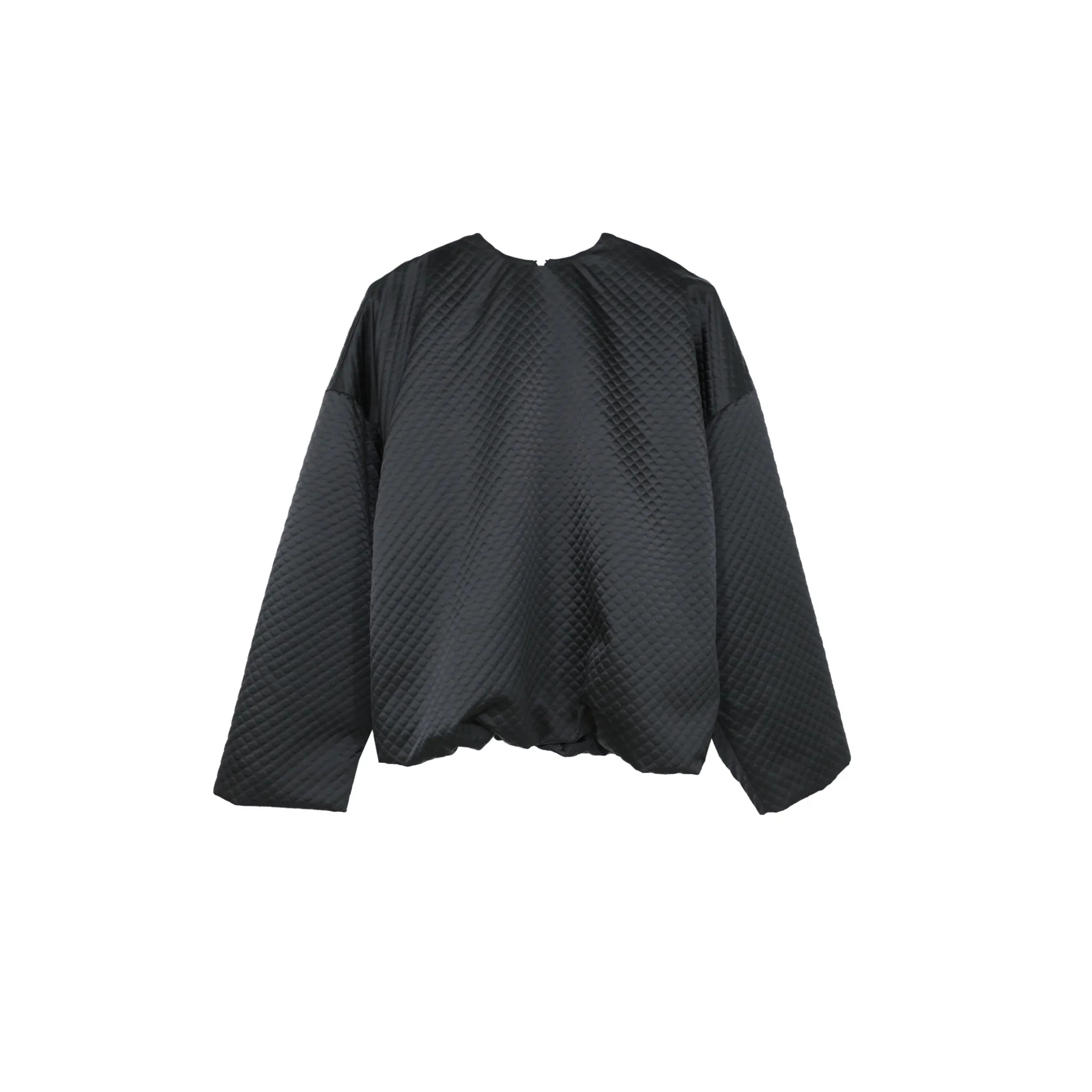 Thin Cotton Crew Neck Pullover Sweatshirt in Black