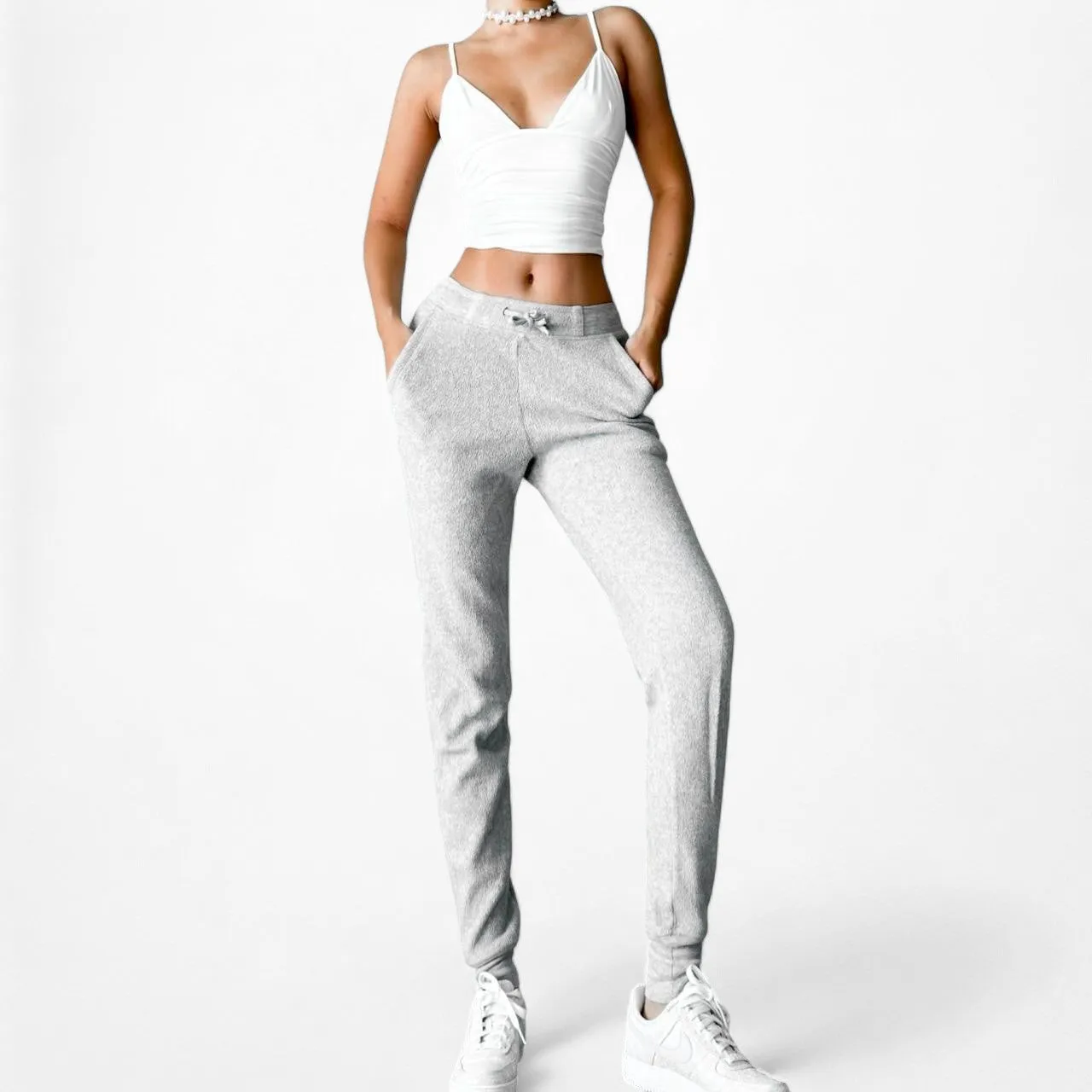 Topshop Gray Soft Knit Drawstring Casual Jogger Sweatpants Size 2/XS