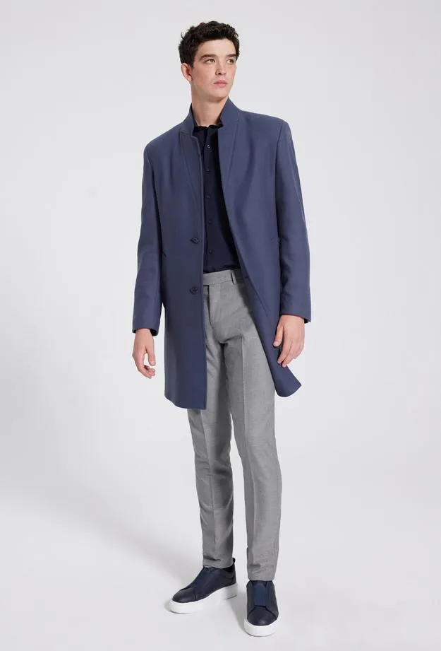 Twn Slim Fit Grey Coat